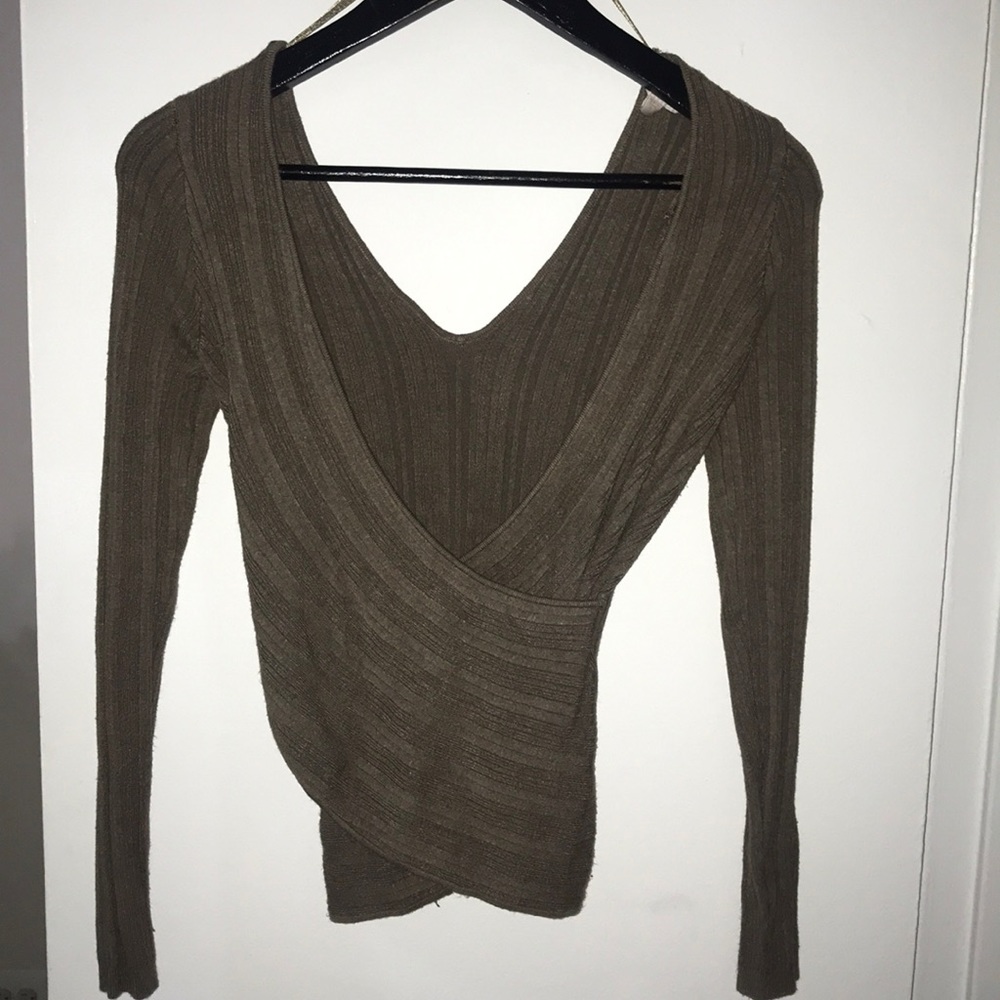 Guess Wrap Ribbed Top